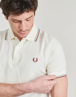 T-shirts & Polos^Fred Perry - TWIN TIPPED SHIRT Beige
