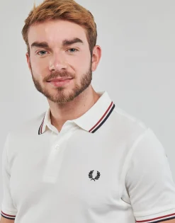 T-shirts & Polos^Fred Perry - TWIN TIPPED SHIRT Blanc