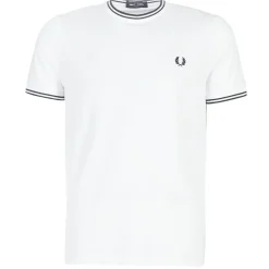 T-shirts & Polos^Fred Perry - TWIN TIPPED T-SHIRT Blanc