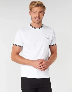 T-shirts & Polos^Fred Perry - TWIN TIPPED T-SHIRT Blanc