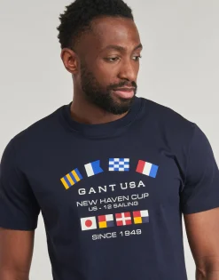 T-shirts & Polos^Gant - GRAPHIC SS T-SHIRT Marine