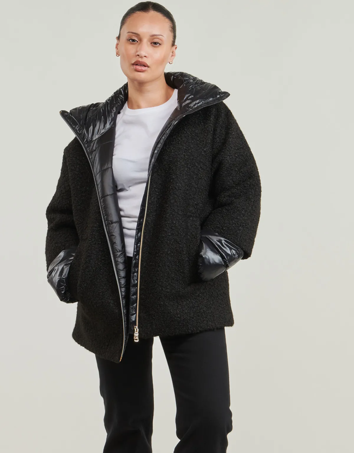 Manteaux^Geox - W CALITHE MID COAT Noir