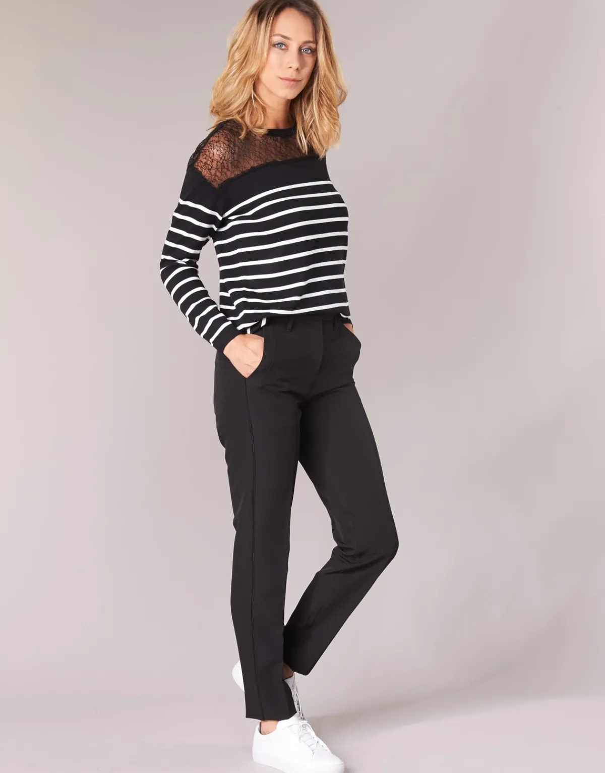 Pantalons^G-Star Raw - BRONSON HIGH SKINNY PIPING CHINO Noir