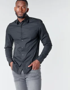 Chemises^G-Star Raw - DRESSED SUPER SLIM SHIRT LS Noir