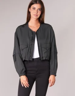 Vestes^G-Star Raw - RACKAM OS CROPPED BOMBER Noir