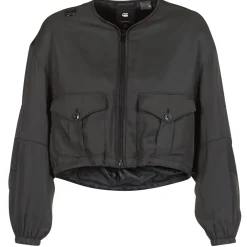 Vestes^G-Star Raw - RACKAM OS CROPPED BOMBER Noir