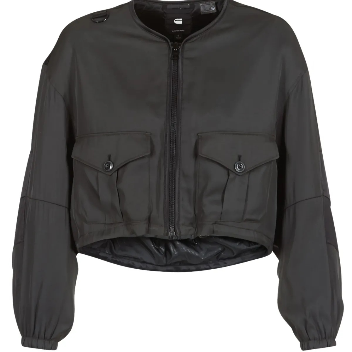 Vestes^G-Star Raw - RACKAM OS CROPPED BOMBER Noir