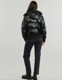 Manteaux^Guess - BICE METALLIC HOODIE PUFFER Noir