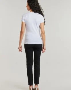 T-shirts & Polos^Guess - CN FLOWER TRIANGLE Blanc