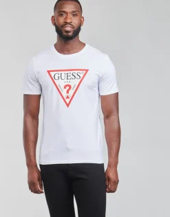 T-shirts & Polos^Guess - CN SS ORIGINAL LOGO TEE Blanc