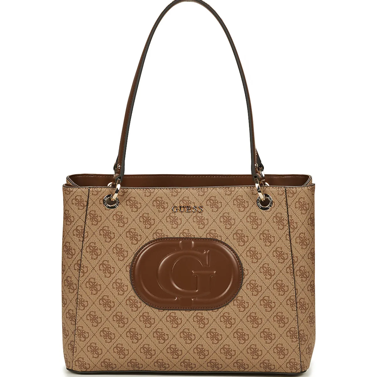 Cabas / Sacs Shopping^Guess - ECO MIETTA NOEL TOTE Marron