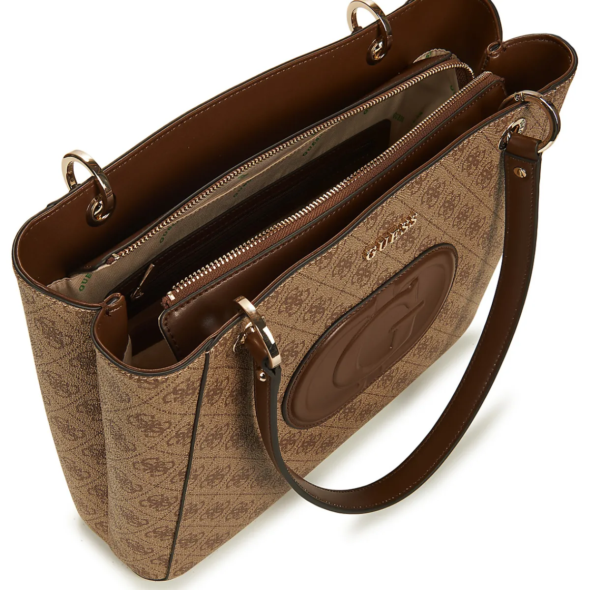 Cabas / Sacs Shopping^Guess - ECO MIETTA NOEL TOTE Marron