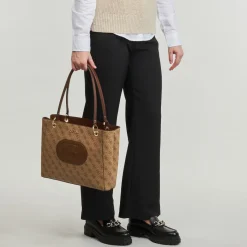 Cabas / Sacs Shopping^Guess - ECO MIETTA NOEL TOTE Marron