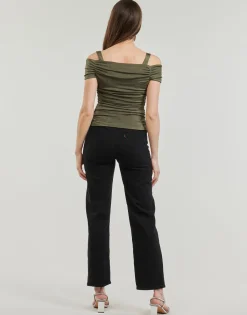 Tops / Blouses^Guess - EMILY SHINY RIB Kaki