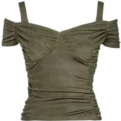 Tops / Blouses^Guess - EMILY SHINY RIB Kaki