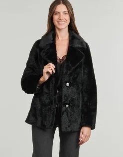 Manteaux^Guess - FILOMENA FAUX FUR JKT Noir