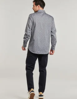 Chemises^Guess - 4G JACQUARD SHIRT Gris