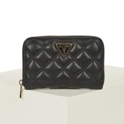 Portefeuilles / Porte-monnaie^Guess - GIULLY MEDIUM ZIP AROUND Noir