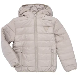Manteaux^Guess - HOODED LS PADDED PUFFER W ZIP Beige