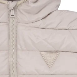 Manteaux^Guess - HOODED LS PADDED PUFFER W ZIP Beige
