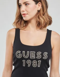 T-shirts & Polos^Guess - LOGO TANK TOP Noir