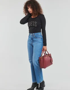 T-shirts & Polos^Guess - LS CN MIRELA TEE Noir