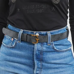 T-shirts & Polos^Guess - LS CN MIRELA TEE Noir