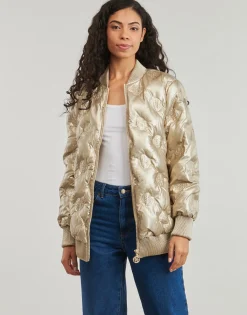 Vestes^Guess - MARIANNE PEONY LONG BOMBER Doré