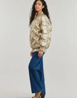 Vestes^Guess - MARIANNE PEONY LONG BOMBER Doré