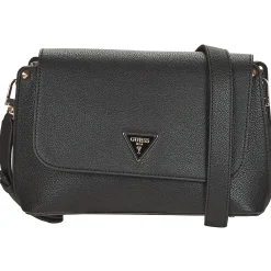 Besaces / Sacs Bandoulière^Guess - MERIDIAN FLAP CROSSBODY Noir