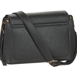 Besaces / Sacs Bandoulière^Guess - MERIDIAN FLAP CROSSBODY Noir