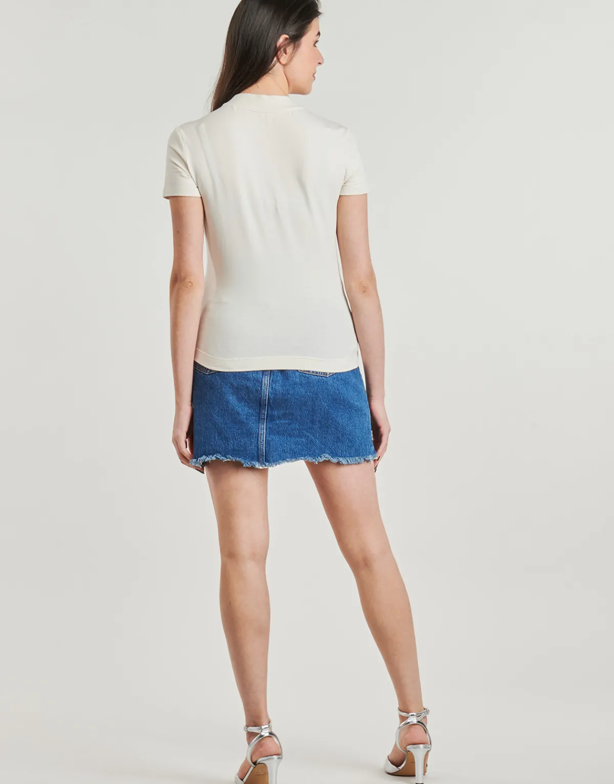 T-shirts & Polos^Guess - MOCK NECJK ALL OVER LOGO Blanc