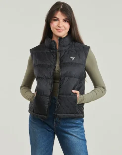 Manteaux^Guess - NEW 4G LOGO PADDED VEST Noir