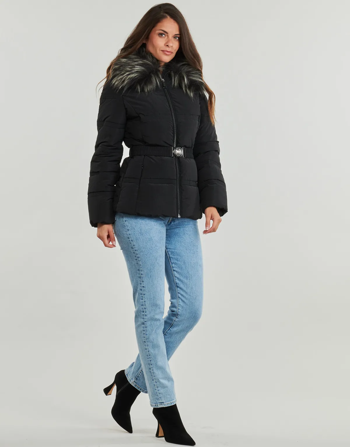 Manteaux^Guess - NEW MARISOL SHORT BELTED JACKE Noir