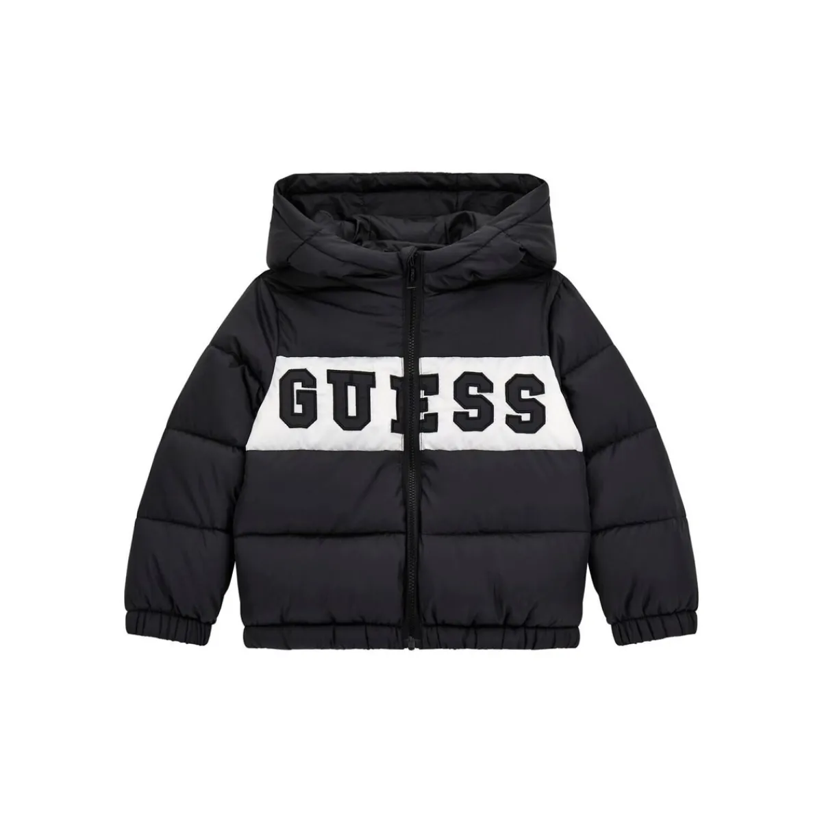 Manteaux^Guess - PADDED HOODED LS JACKET W ZIP Noir