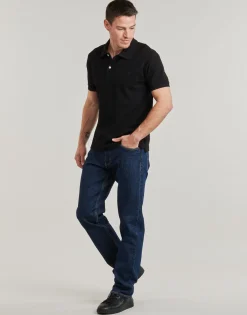 T-shirts & Polos^Guess - SS EMBRO LOGO POLO Noir