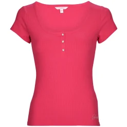 T-shirts & Polos^Guess - SS KARLEE JEWEL BTN HENLEY Fuchsia
