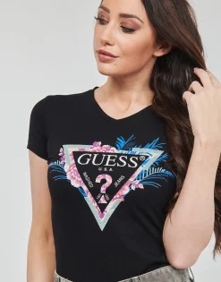 T-shirts & Polos^Guess - SS VN KATHE TEE Noir