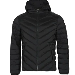 Manteaux^Guess - STRETCH HOODIE JACKET Noir