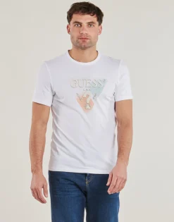 T-shirts & Polos^Guess - TRIANGLE TEE Blanc