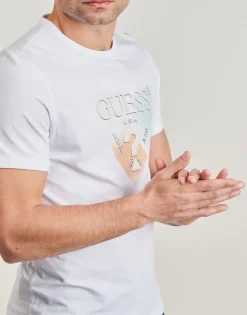 T-shirts & Polos^Guess - TRIANGLE TEE Blanc