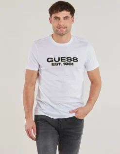 T-shirts & Polos^Guess - VELVET LOGO Blanc