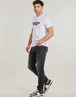 T-shirts & Polos^Guess - VELVET LOGO Blanc