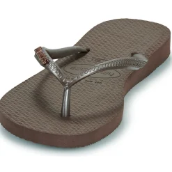 Tongs^Havaianas - SLIM LOGO METALLIC Marron