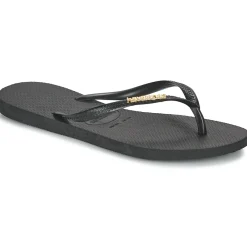 Tongs^Havaianas - SLIM LOGO METALLIC Noir
