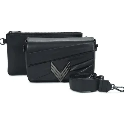 Besaces / Sacs Bandoulière^Ikks - 111 CUIR DRAPE Noir