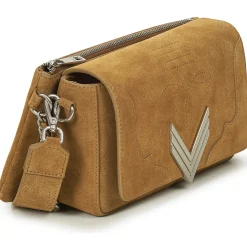 Besaces / Sacs Bandoulière^Ikks - 111 WESTERN COL DECOUPE SUEDE Camel