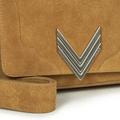 Besaces / Sacs Bandoulière^Ikks - 111 WESTERN COL DECOUPE SUEDE Camel