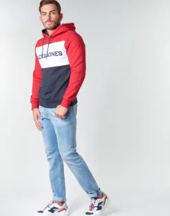 Sweats & Polaires^Jack & Jones - JJELOGO BLOCKING Rouge