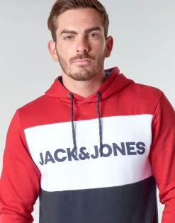 Sweats & Polaires^Jack & Jones - JJELOGO BLOCKING Rouge